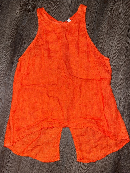 Joie Tops - JOIE 100% Linen Vibrant Orange Sleeveless Linen-Blend Camisole